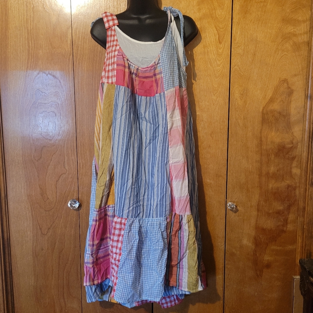 NEW Anthropologie Pilcro Plaid Patchwork Midi Dress Sz SP - Picture 4 of 15